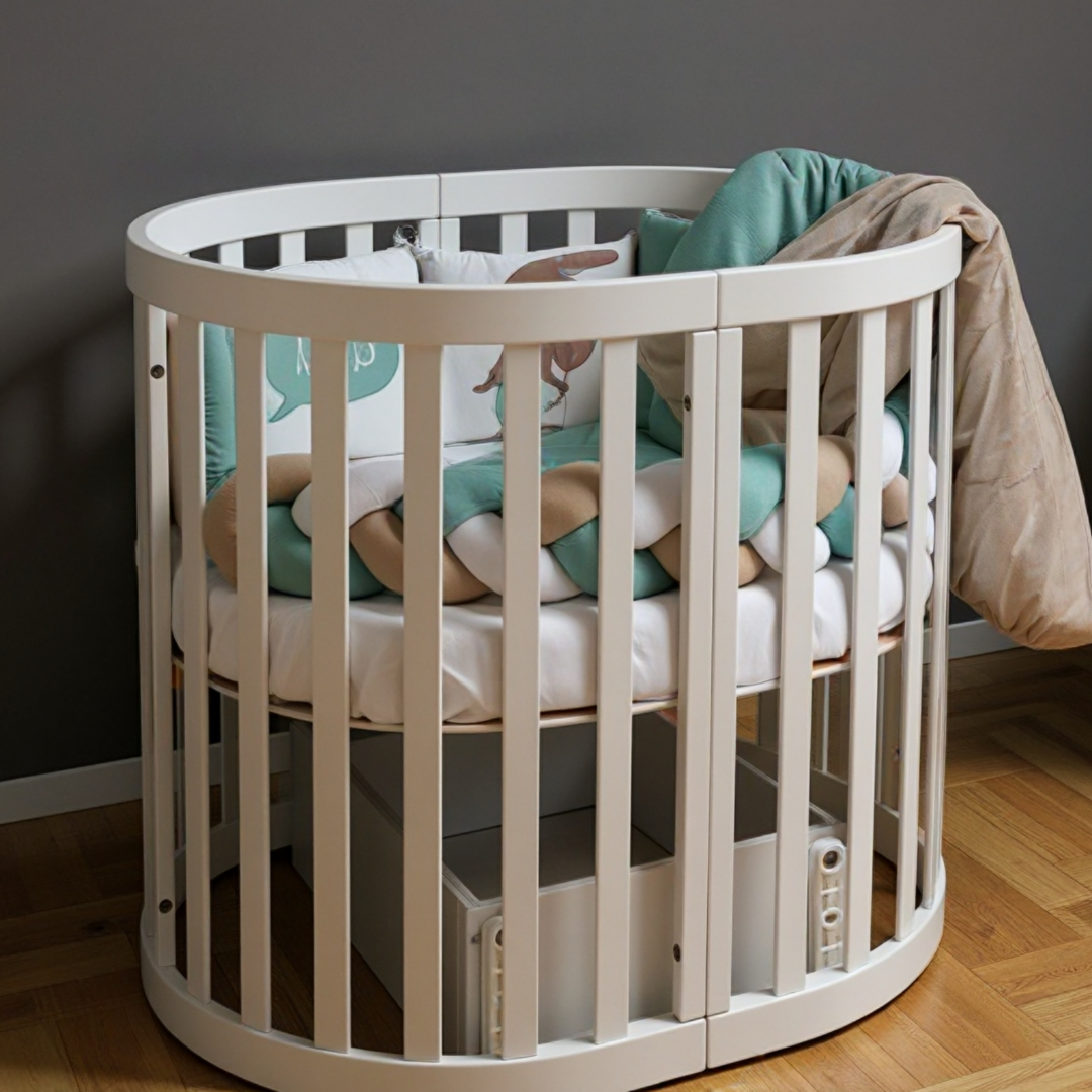 Příčný mechanismus houpání pro postýlky Mikko Gekko (90*70). Podélný, bez šuplíku. Bílá.